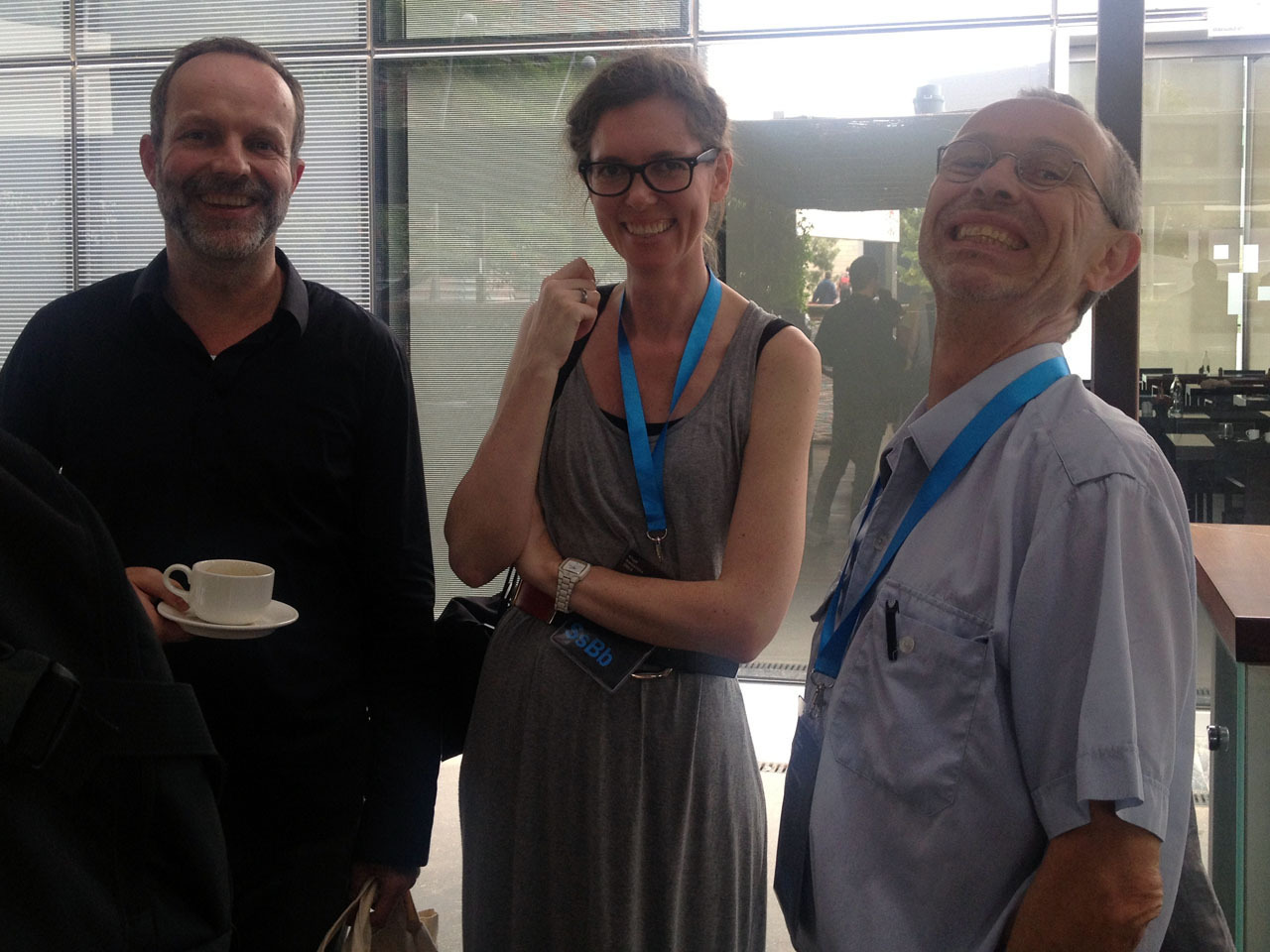 … and happy encounters in the breaks (here Sofie Beier with Danish colleagues).