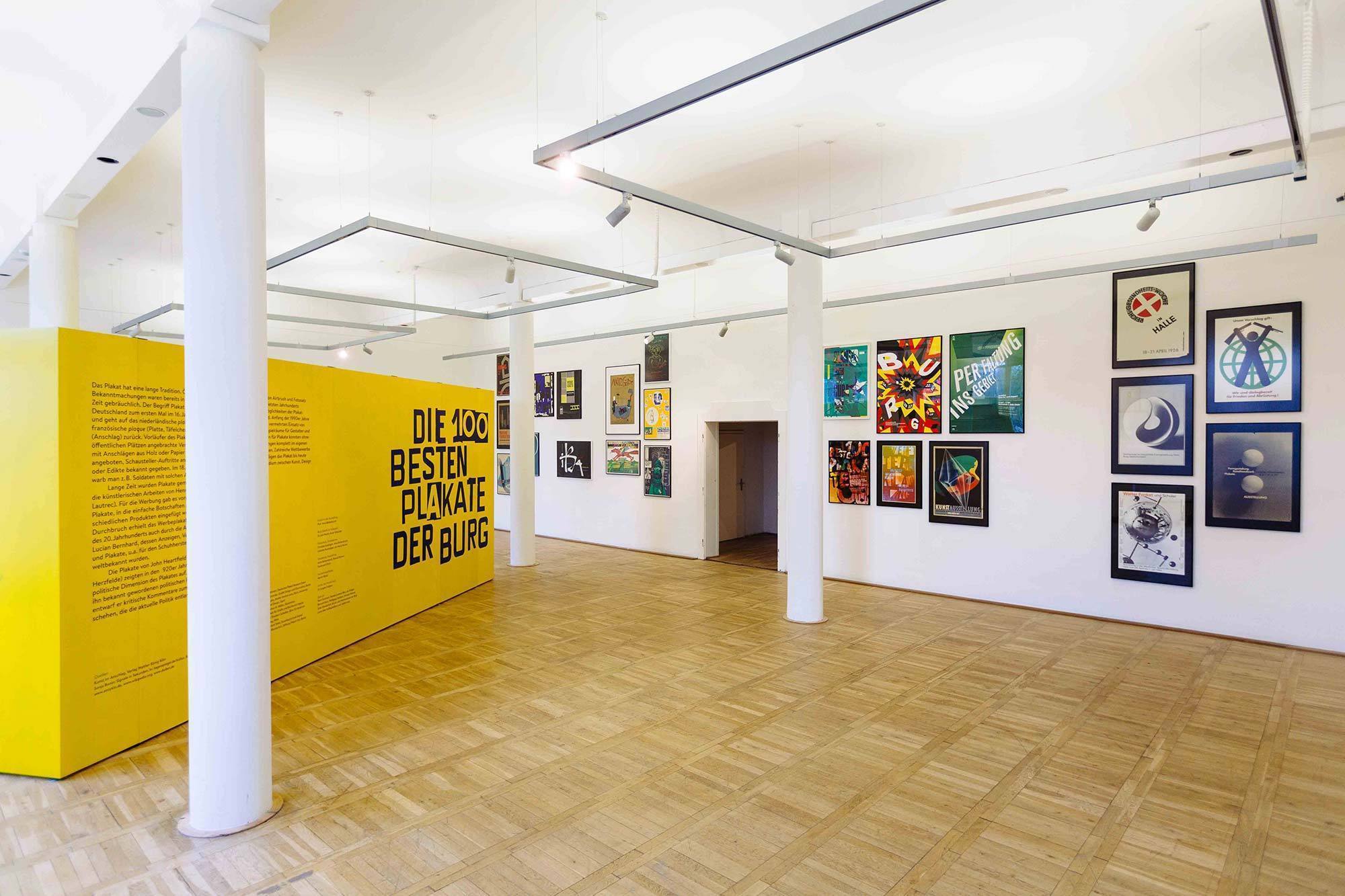 Ultimately over 100 posters were split up upon two large rooms at the Volkspark gallery space in Halle. In each of the rooms six meter wide walls divide the space create another axis and to work as a meta source for information.