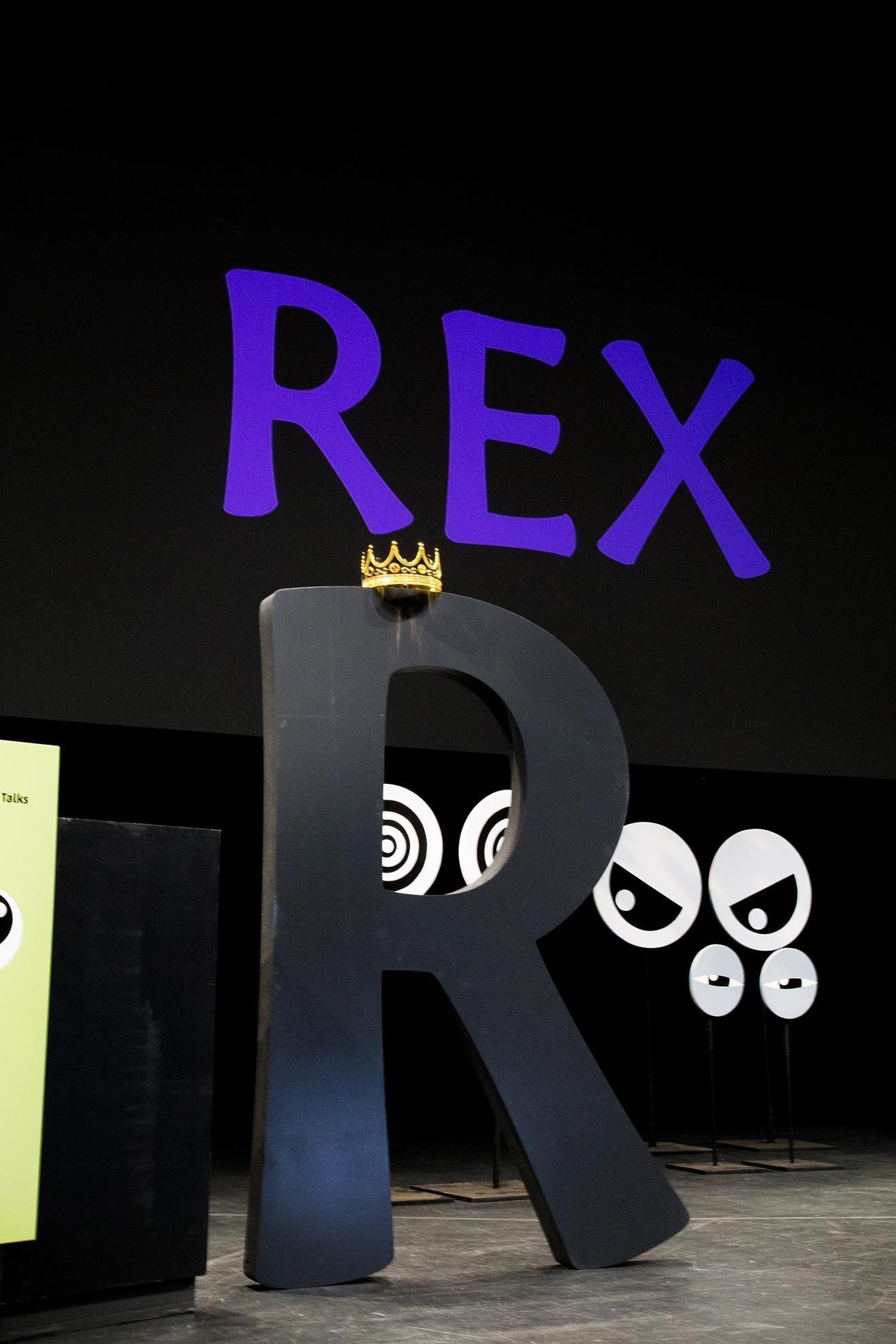 Sumner Stone coronates this human-height cap R rendering from his Rex typeface. Anciently, R was a pictogram of a head, and, Sumner adds, the leg of the R was “probably a beard.”