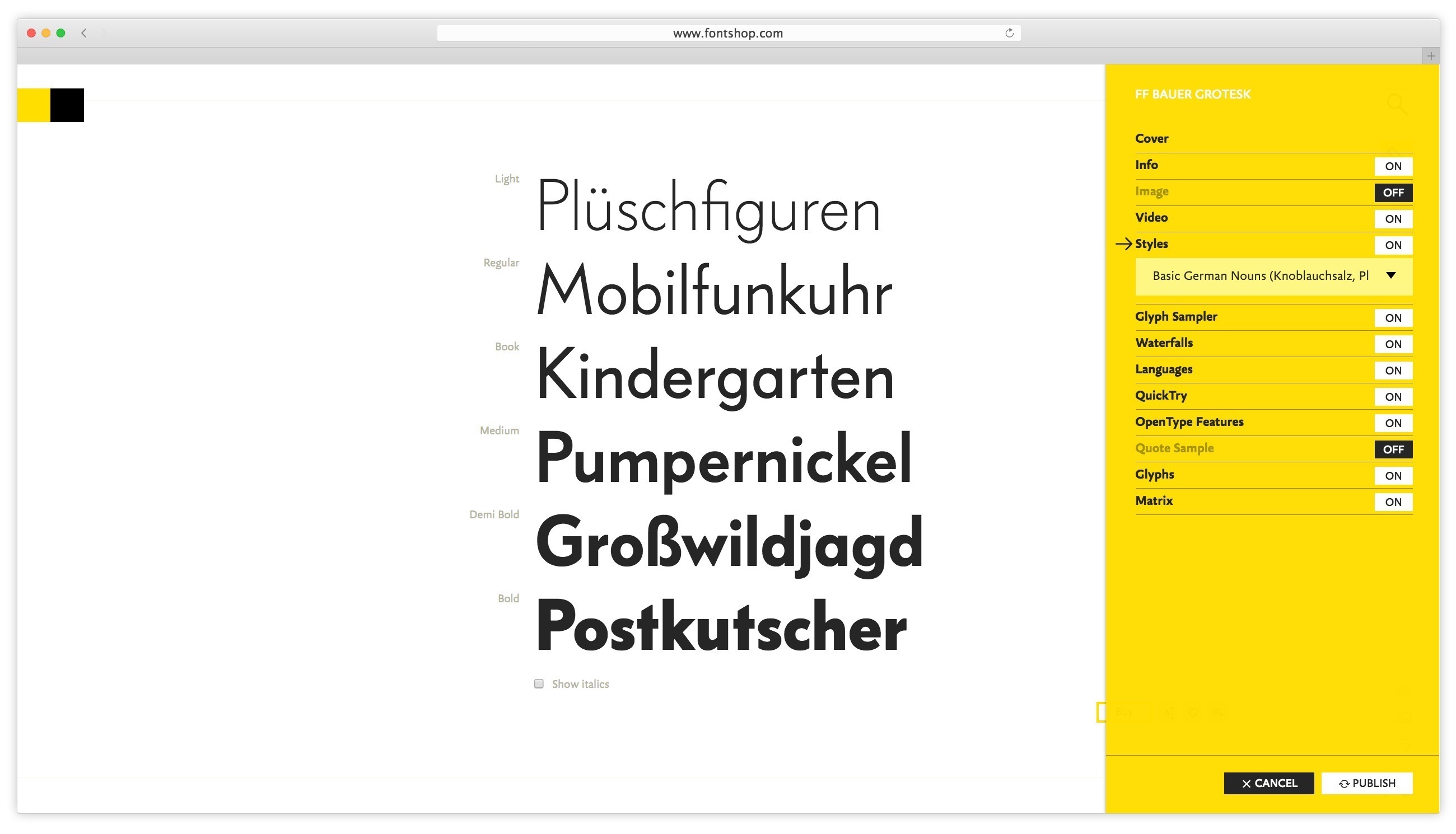 Our sidebar editor for foundries and designers to use; Because every typeface needs an individualized page.