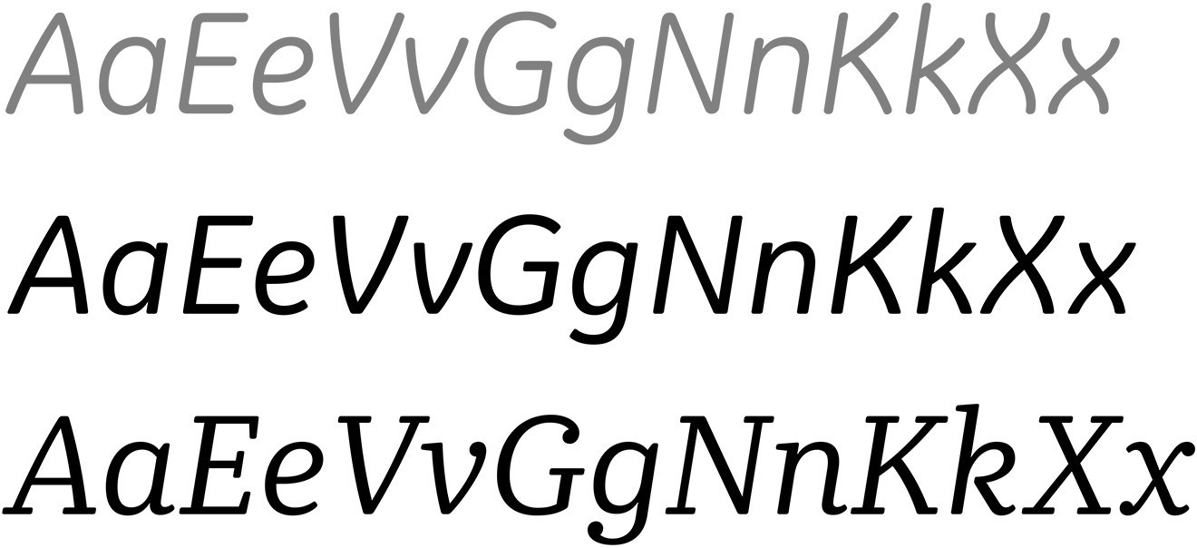 In 2014 Abbink teamed up with Paul van der Laan and Pieter van Rosmalen of Bold Monday and created GE Inspira’s sisters GE Sans and GE Serif. While GE Sans has become the convincing text-mate, GE Serif demonstrates the Clarendon-inspired slab serif companion. Altogether the three styles cover the entire GE product palette, from packaging to cockpit instruments.