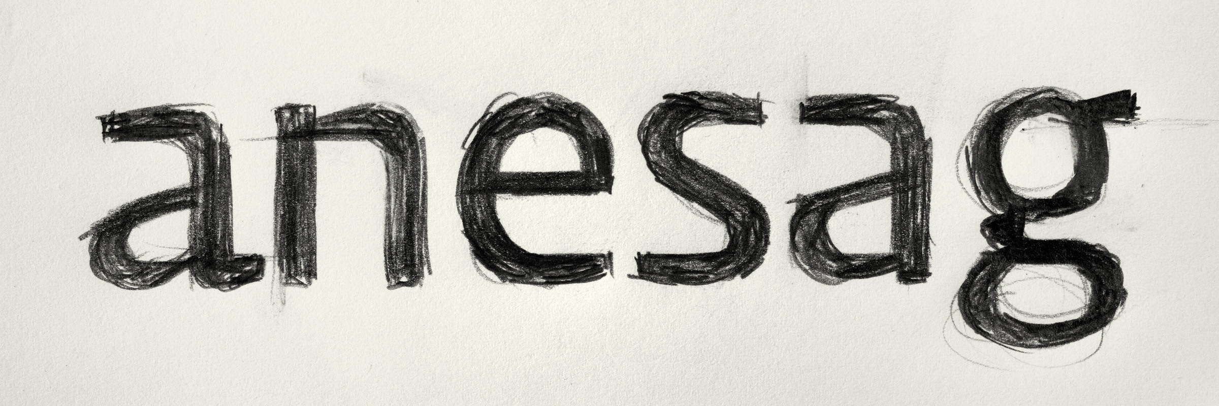 Sketch for FF Aad, examining two different options for the lowercase ‘a’.