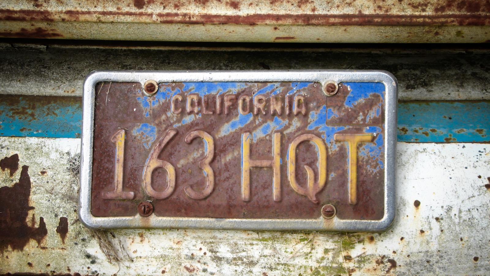 Rusty license plate. © Tiffany Wardle