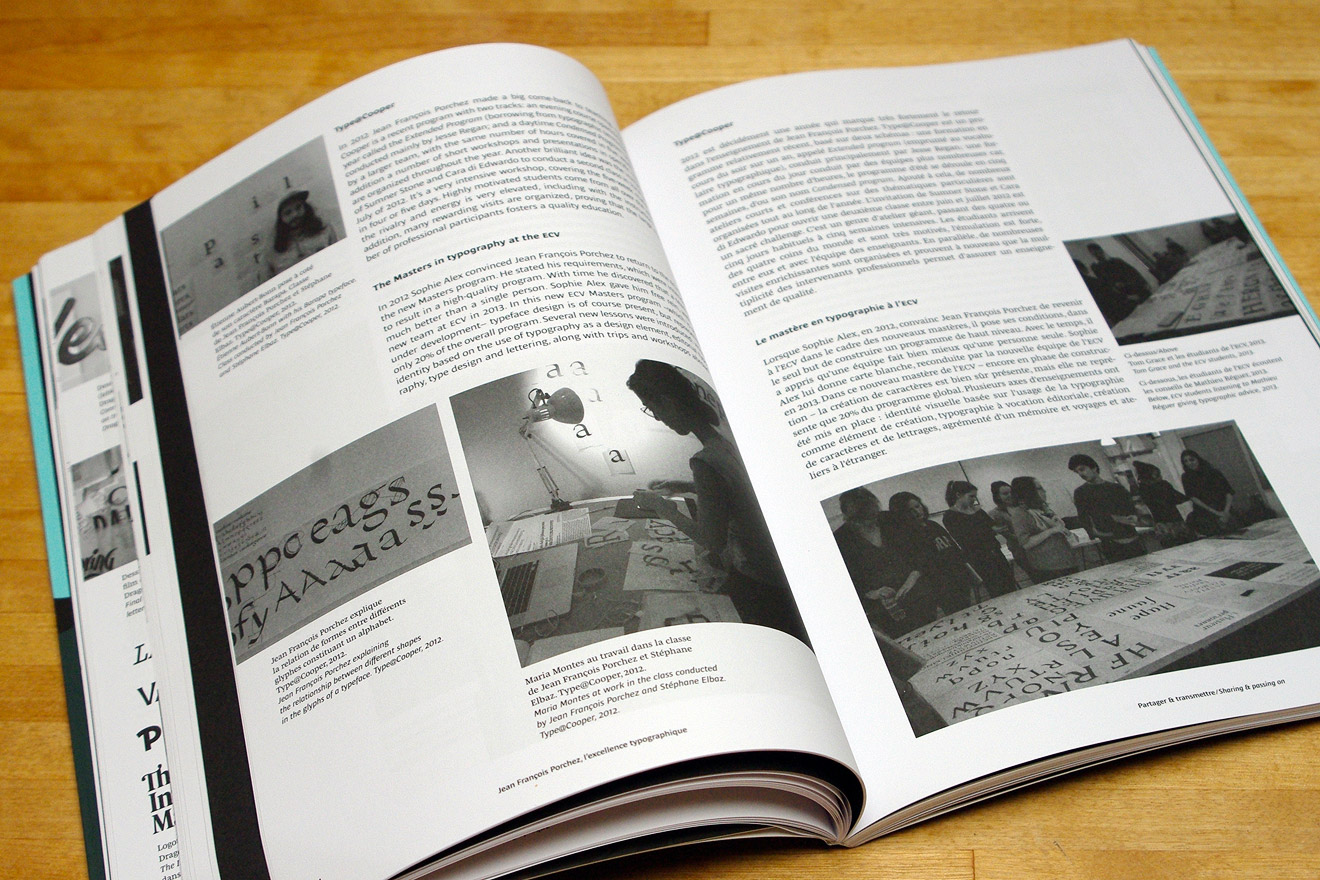 Spread from _Partager & transmettre / Sharing & passing on_ (pages 44–45).