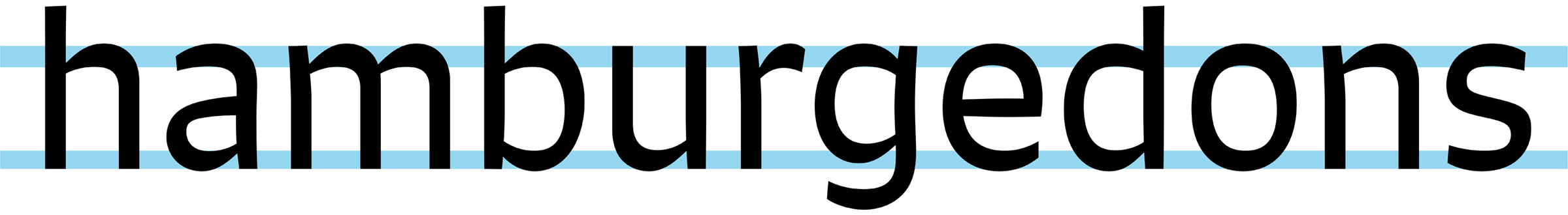 The heavier top and bottom of the letters accentuates the horizontal motion and guide the eye along the letters.