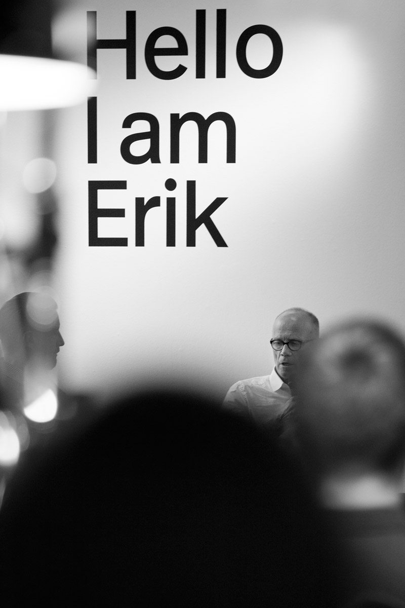 At the launch of Erik Spiekermann’s first comprehensive visual biography _Hello I am Erik_ (available in English and German) at the Gestalten Space in Berlin. Photo: © Max Zerrahn