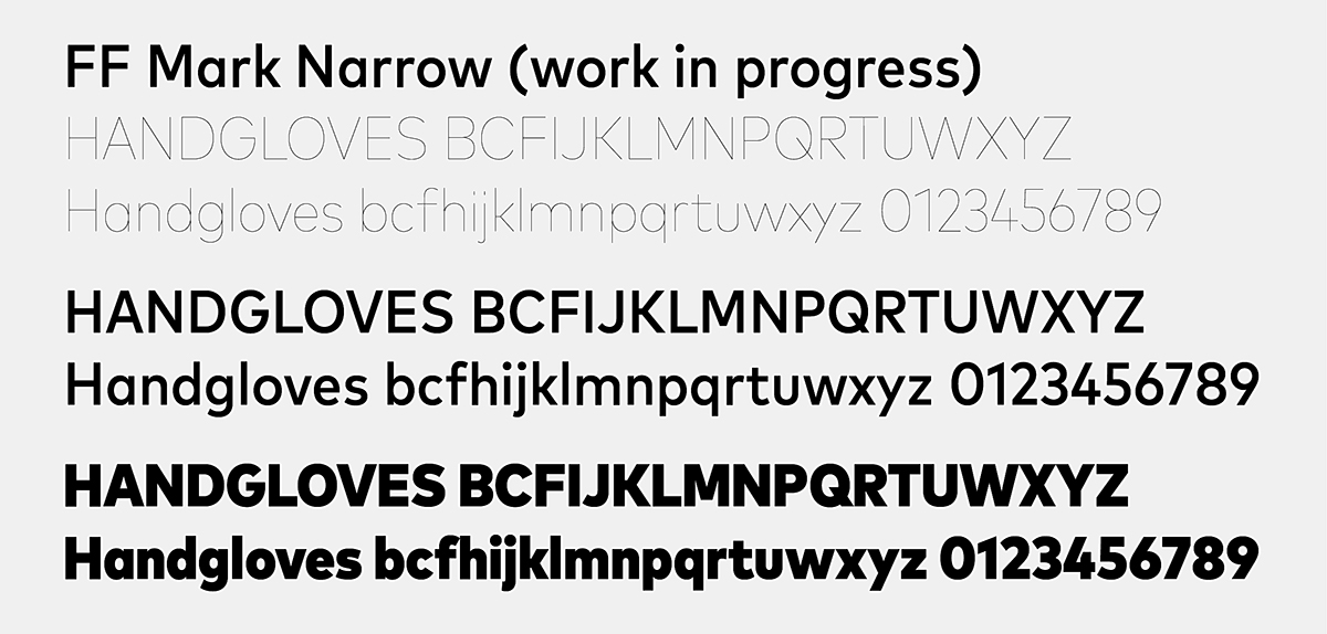 The FontFont Type Department allows a sneak peek of the not yet released FF Mark Narrow.