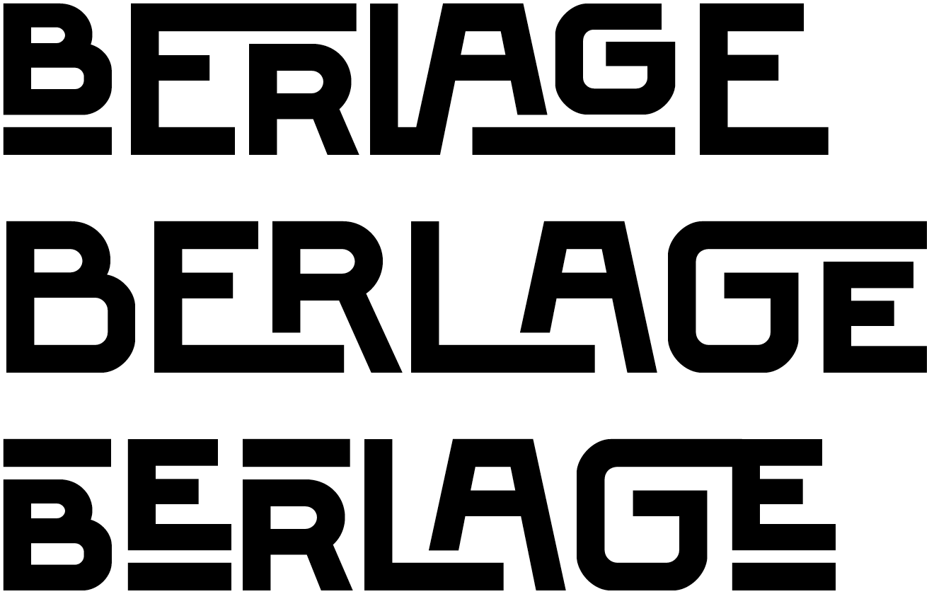 The FF Berlage Beurs design is based on a rectangle with rounded corners. Various capital ligatures and nested capitals allow the user to design many alternative settings of any given word or sentence.