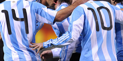 Unity numbers on Argentinian shirts.